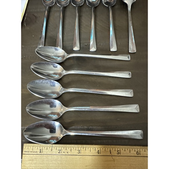 Reed and Barton Stainless Taos Korea Glossy Teaspoons Set Of 11 - Picture 6 of 7